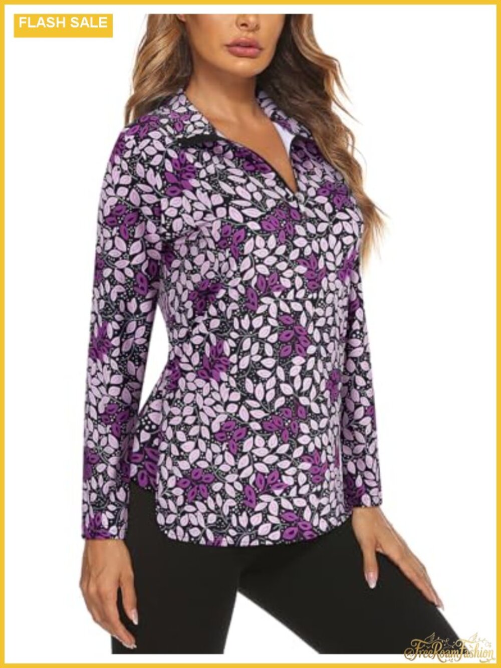 Women's Long Sleeve Golf Tennis Polo Shirt UPF50+ Half Zip Dry Fit Athletic Top